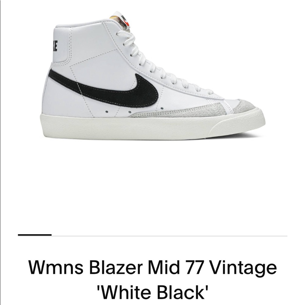 Nike Blazer in white and black size W8